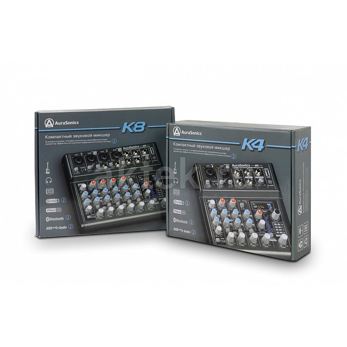 AuraSonics K4 компактный микшерный пульт 2 мик.+1 6