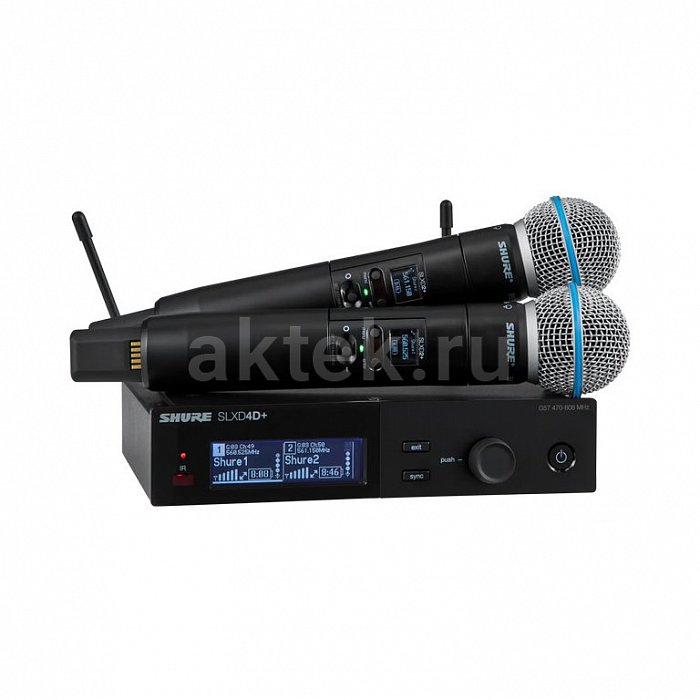 Shure SLXD24D+E/B58 двухканальная цифровая радиосистема, два Beta58A, 470–606 МГц