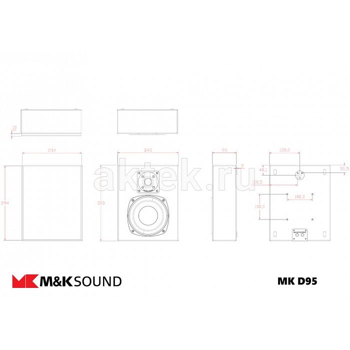 M&K Sound D95 Black Satin/Black Cloth пассивная настенная АС 6,5дюйма/25–300Вт 2