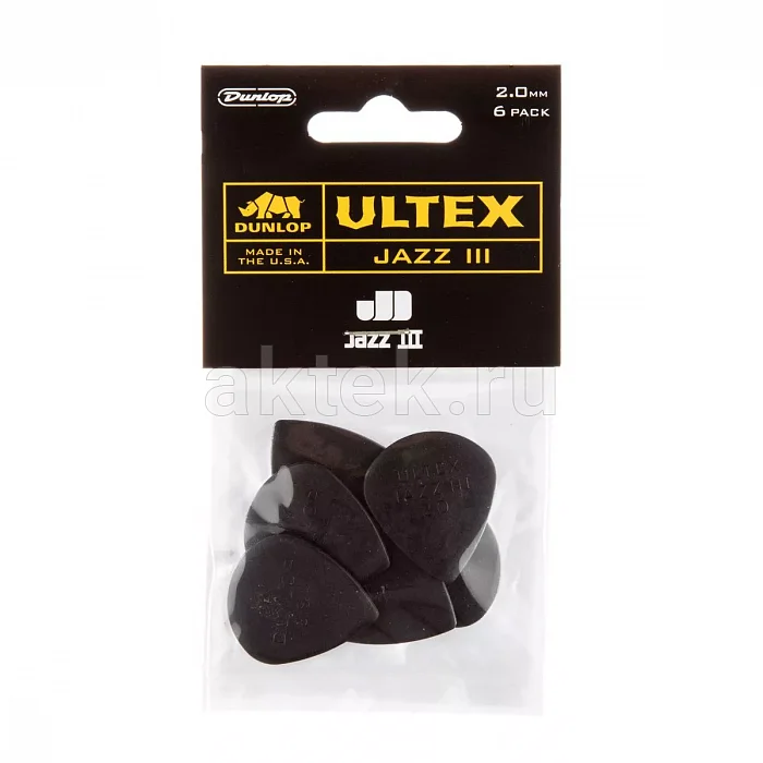 Dunlop 427P200 Ultex Jazz III 6Pack медиаторы, 2 мм