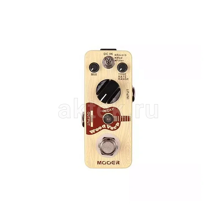 Mooer WoodVerb педаль реверберации для электроакустической гитары, Plate, модуляция