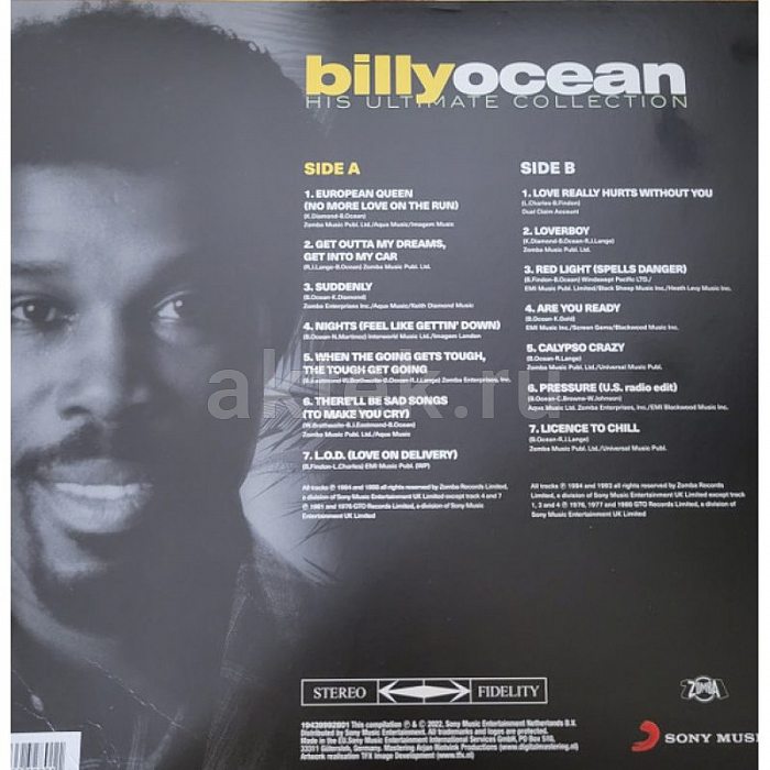 Виниловая пластинка BILLY OCEAN - HIS ULTIMATE COLLECTION 180 GRAM BLACK VINYL 12" 2