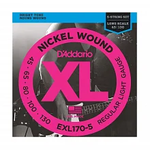 D'Addario EXL170-5 комплект струн, 5 струн, калибр 45-130