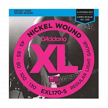 D'Addario EXL170-5 комплект струн, 5 струн, калибр 45-130