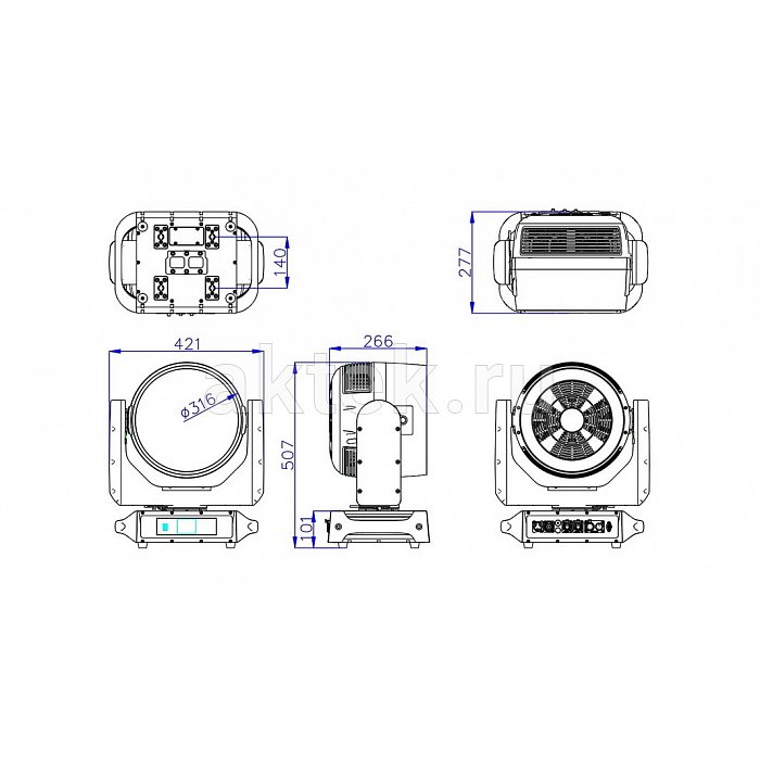 SILVER STAR SS9681 NW8 BEAM/WASH IP66 вращающаяся голова 4