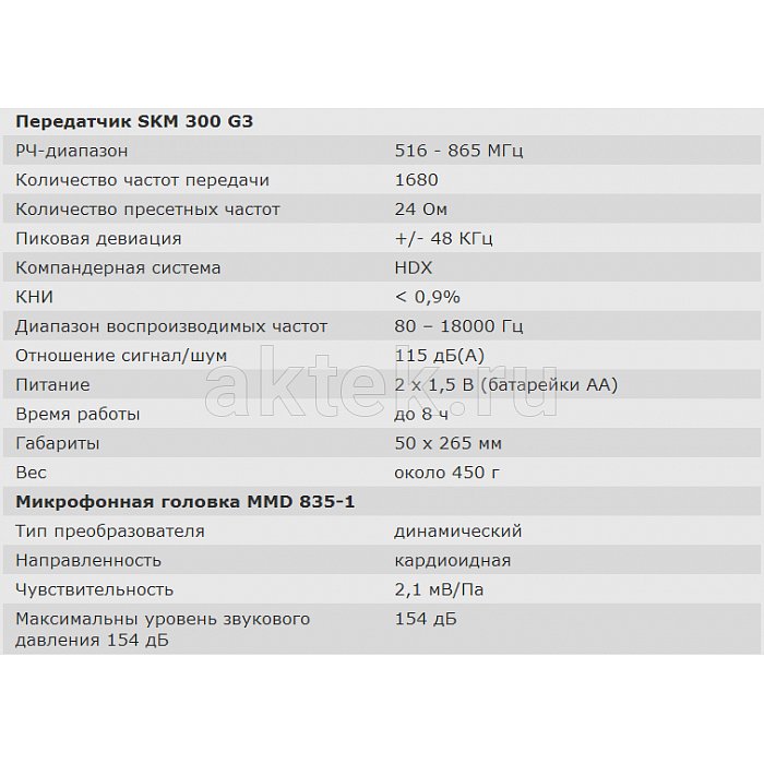 Ручной передатчик Sennheiser SKM 300-835 G3-A-X 2