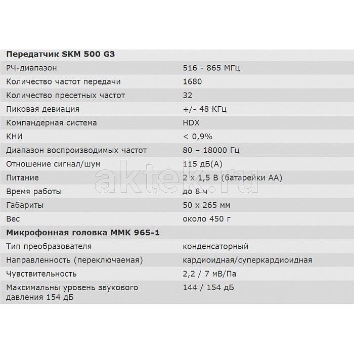Ручной передатчик Sennheiser SKM 500-965 G3 2