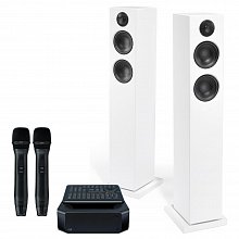Профессиональная караоке система с микрофонами и акустикой AST Zoom+Audio Pro A38 White