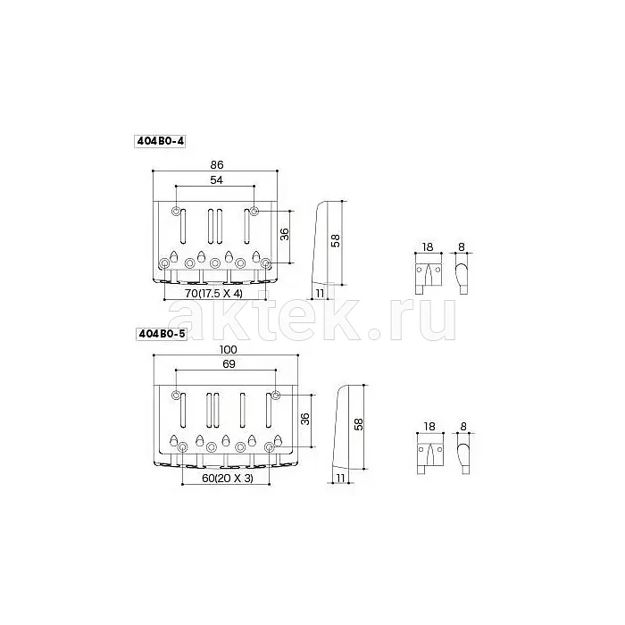 Gotoh 404BO-4-B бридж для 4-струнной бас-гитары 2