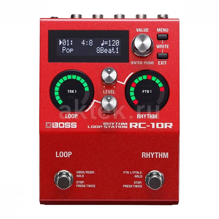 Boss RC-10R двухтрековый лупер с драм-машиной, 280 паттернов, MIDI