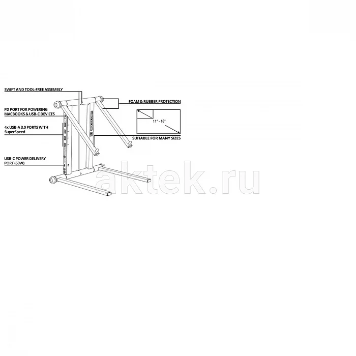 Reloop Stand Hub стойка для ноутбука с USB-концентратором 5