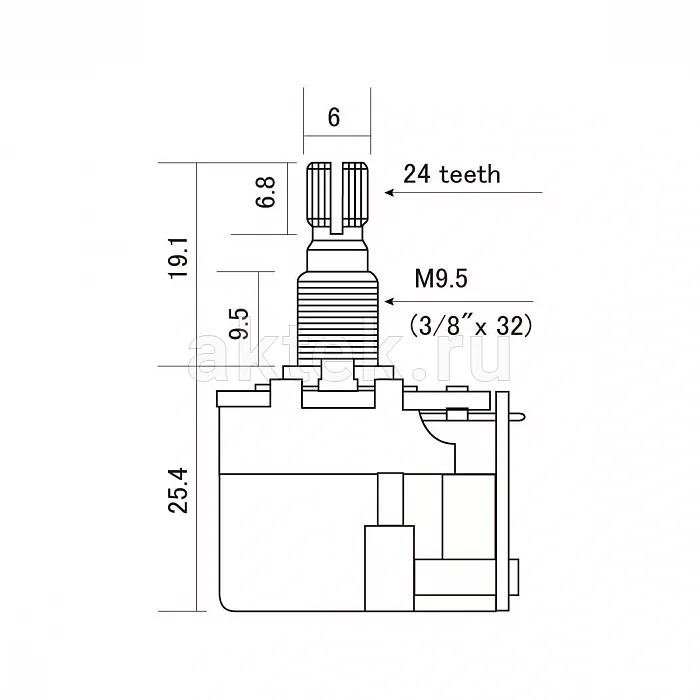 Hosco H-CTS-A500-PP потенциометр Push-Pull, 500 кОм 2