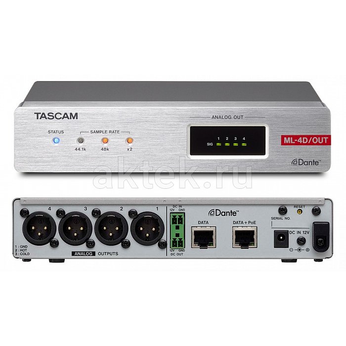 Tascam ML-4D/OUT-X Dante-Analogue конвертор с DSP Mixer