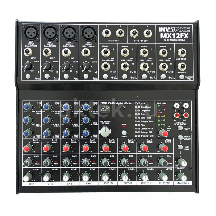 Микшер аналоговый INVOTONE MX12FX с эффектами 2