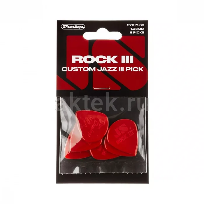 Dunlop 570P138 Rock III Nylon Custom медиаторы, нейлон, 1 мм 4