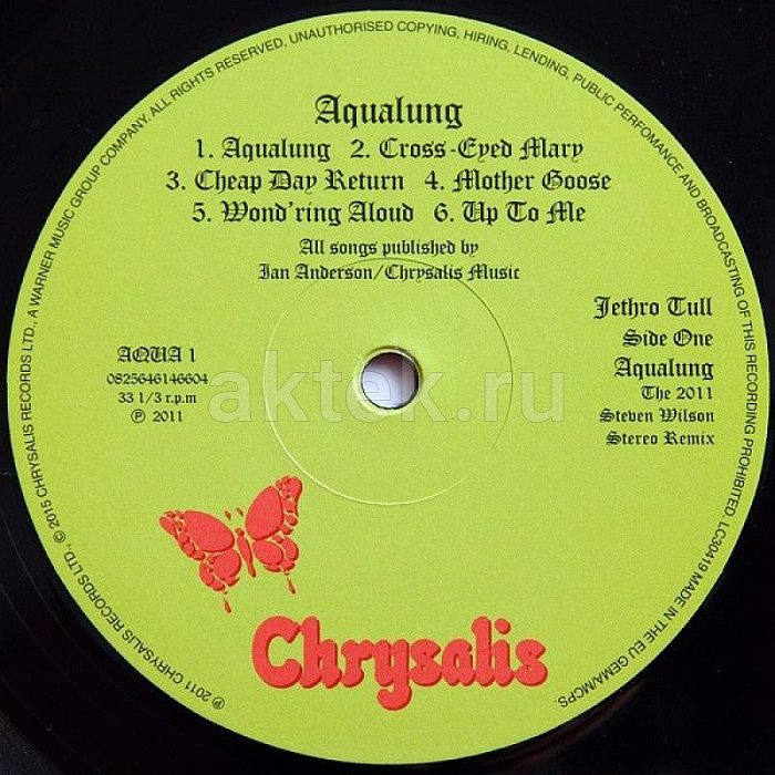 Виниловая пластинка JETHRO TULL - AQUALUNG 180 GRAM BLACK VINYL 12" 3