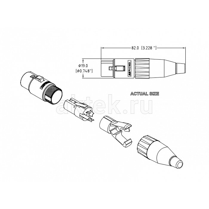 Разъем XLR AMPHENOL AC3FB 2