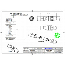 Разъем XLR AMPHENOL AX5M 2