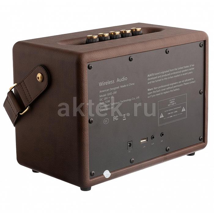 Портативная колонка с караоке и микрофонами Alats PRO GHD-200 коричневый 4