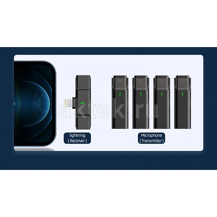 Комплект из четырех беспроводных петличных микрофонов для IPhone SkyDisco MIC-CAM42 6