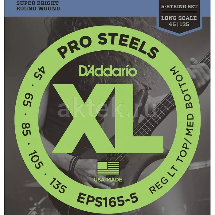 D'Addario EPS165-5 струны для 5-струнной бас-гитары, 45-135