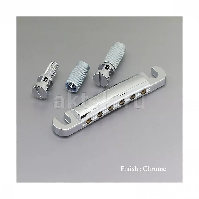 Gotoh GE101A-C алюминиевый струнодержатель Stop Bar, хром, комплект крепежа