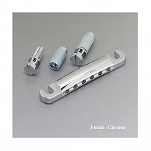 Gotoh GE101A-C алюминиевый струнодержатель Stop Bar, хром, комплект крепежа