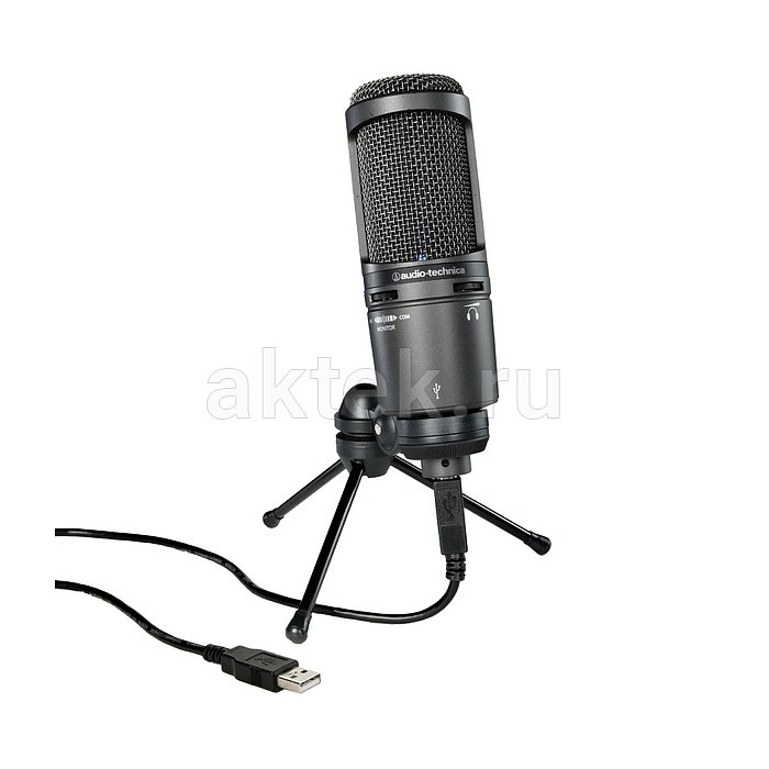 Студийный конденсаторный USB-микрофон Audio-Technica AT2020USB+ 2