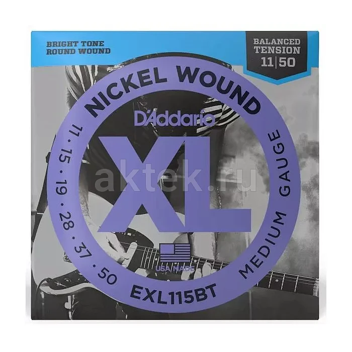 D'Addario EXL115BT комплект струн, калибр 11-50, никелированная обмотка