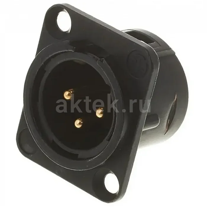 Neutrik NC3MD-L-B-1 панельный разъем XLR male черненый корпус