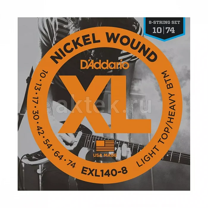 D'Addario EXL140-8 комплект струн, 8 струн, калибр 10-74