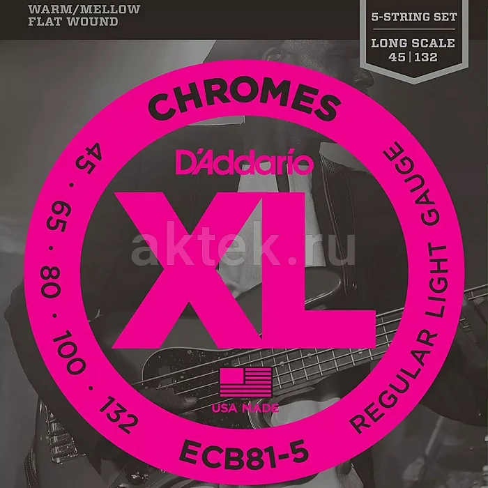 D'Addario ECB81-5 струны для 5-струнной бас-гитары, 45-132
