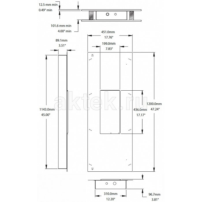Tannoy IW 62 BACKCAN короб монтируемый в стену для установки IW 62S 2