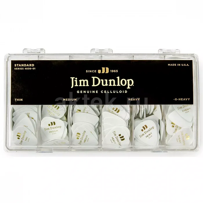 Dunlop 483001 Celluloid White Display набор медиаторов, целлулоид, 432 шт