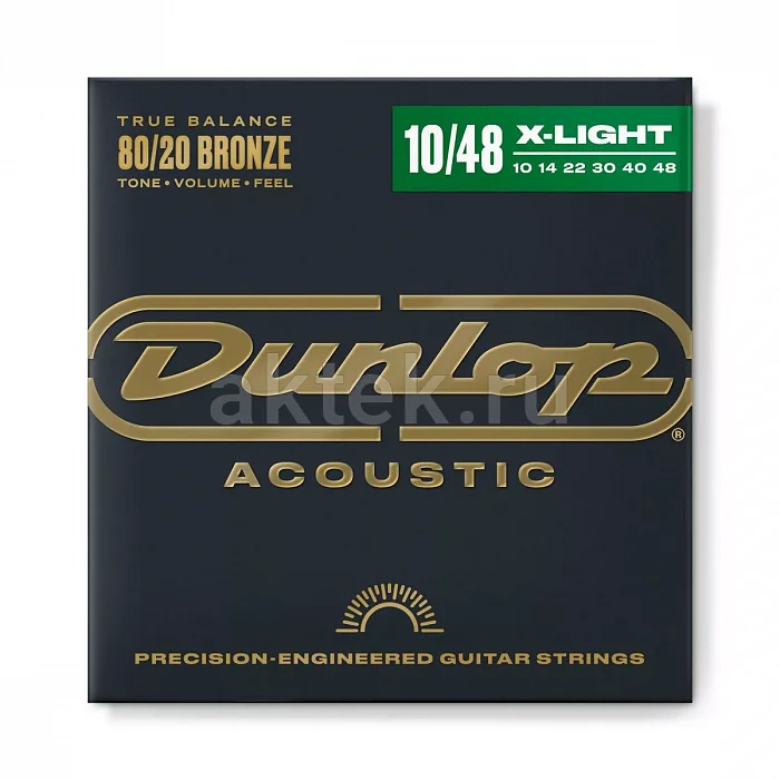 Dunlop DAB1048 80/20 Bronze комплект струн, калибр 10-48, Light