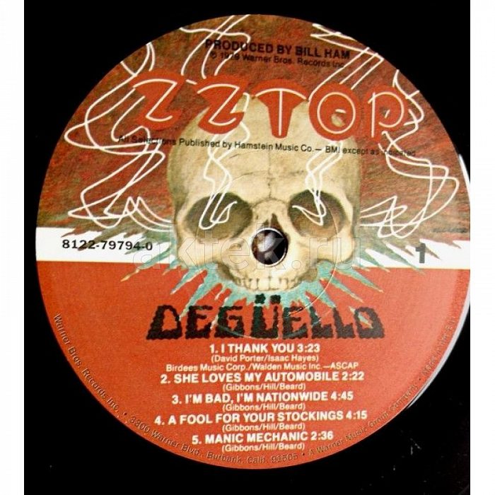 Виниловая пластинка ZZ TOP - DEGUELLO 180 GRAM BLACK VINYL 12" 3