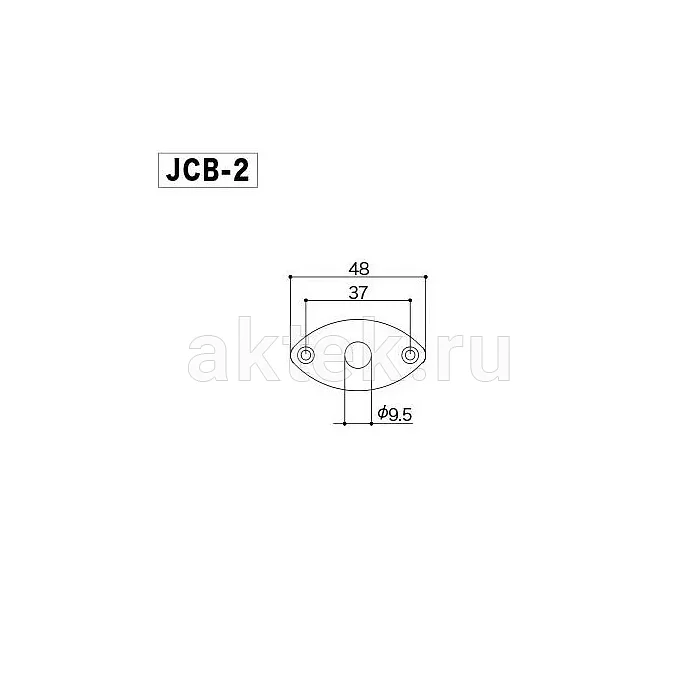 Gotoh JCB-2-B площадка гитарного разъёма, 2 винта, чёрная 2
