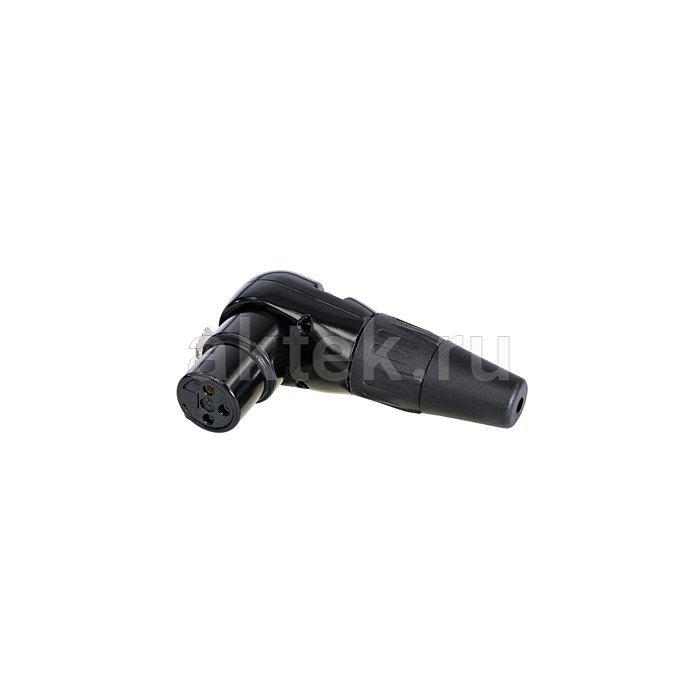 Rean RC3FR-B кабельный разъем XLR female, угловой, 3 контакта, чёрный