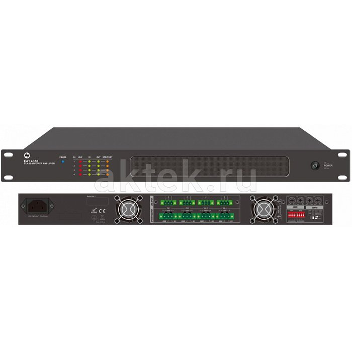 Exell EAT4350 усилитель мощности, 4×350 Вт, 70/100 В
