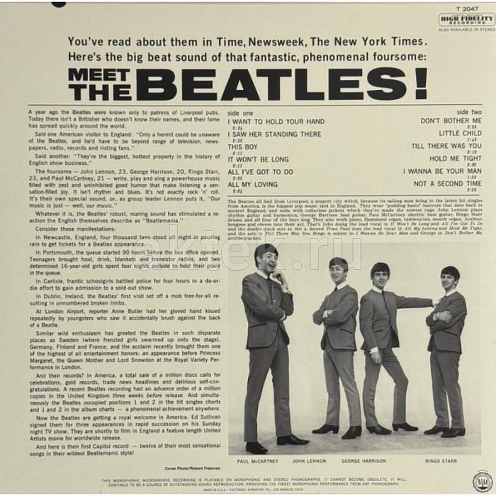 Виниловая пластинка BEATLES - MEET THE BEATLES! 180 GRAM BLACK VINYL 12" 2