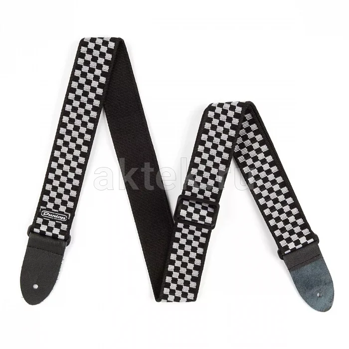 Dunlop D3831BK Classic Black/White Check гитарный ремень