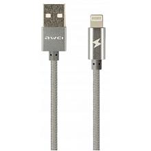 Кабель USB Lightning AWEI CL-300 1м серебро