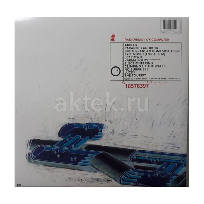 Виниловая пластинка RADIOHEAD - OK COMPUTER 180 GRAM BLACK VINYL 12" 2