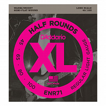 D'Addario ENR71 басовые струны, калибр 45-100, плоская обмотка