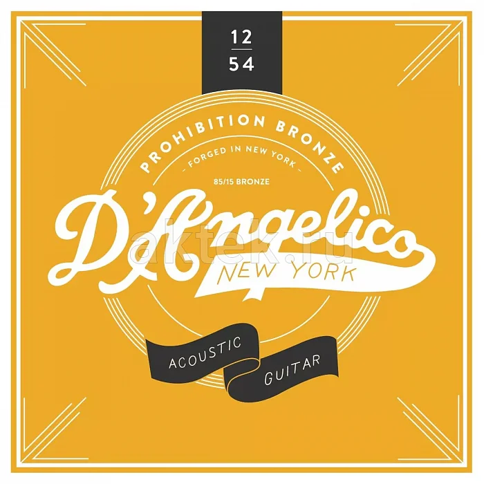 D'Angelico Acoustic 1254 комплект струн акустической гитары, 12–54