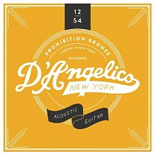 D'Angelico Acoustic 1254 комплект струн акустической гитары, 12–54