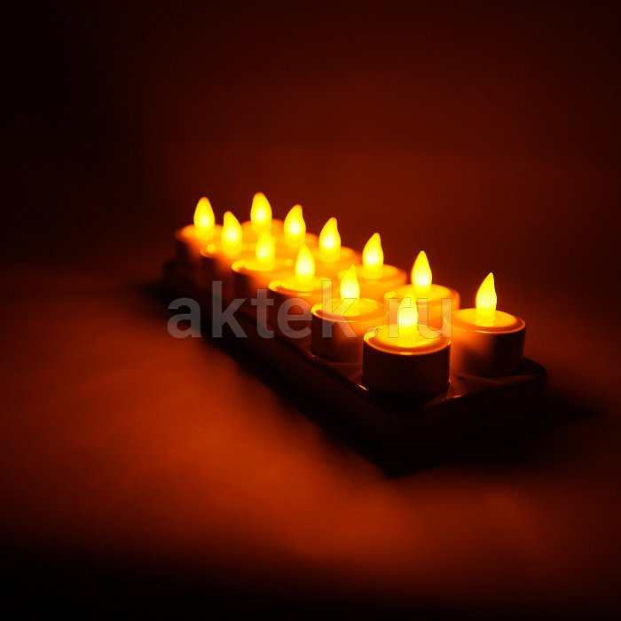 Набор чайных светодиодных свечей на аккумуляторе LED Candle 12 шт. 8