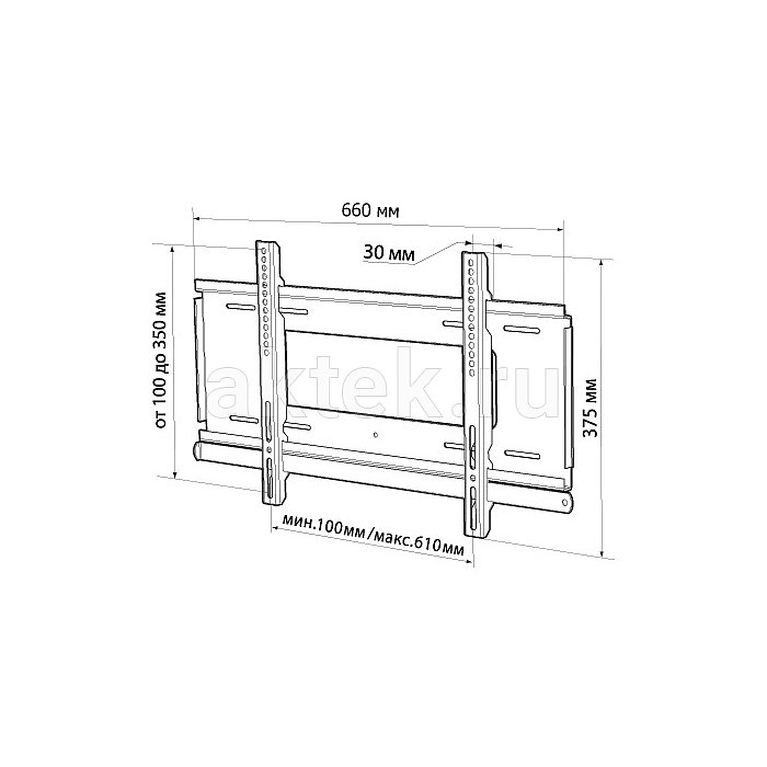 Кронштейн для телевизора TRONE LPS 21-30 26-32" серебро 2