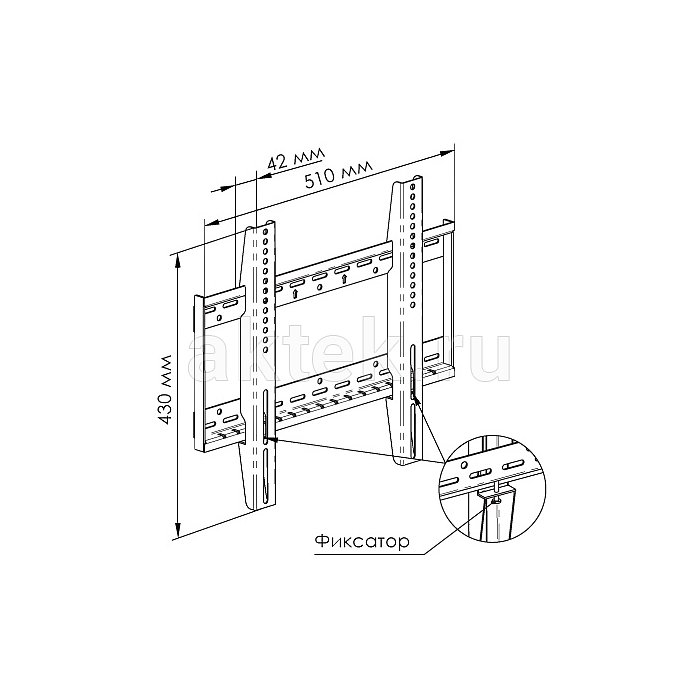 Кронштейн для ЖК телевизора TRONE LPS 21-50 26-42" черный 2