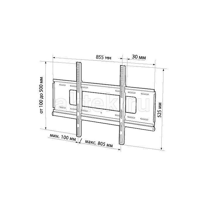 Кронштейн для телевизора TRONE LPS 22-30 37-50" серебро 2